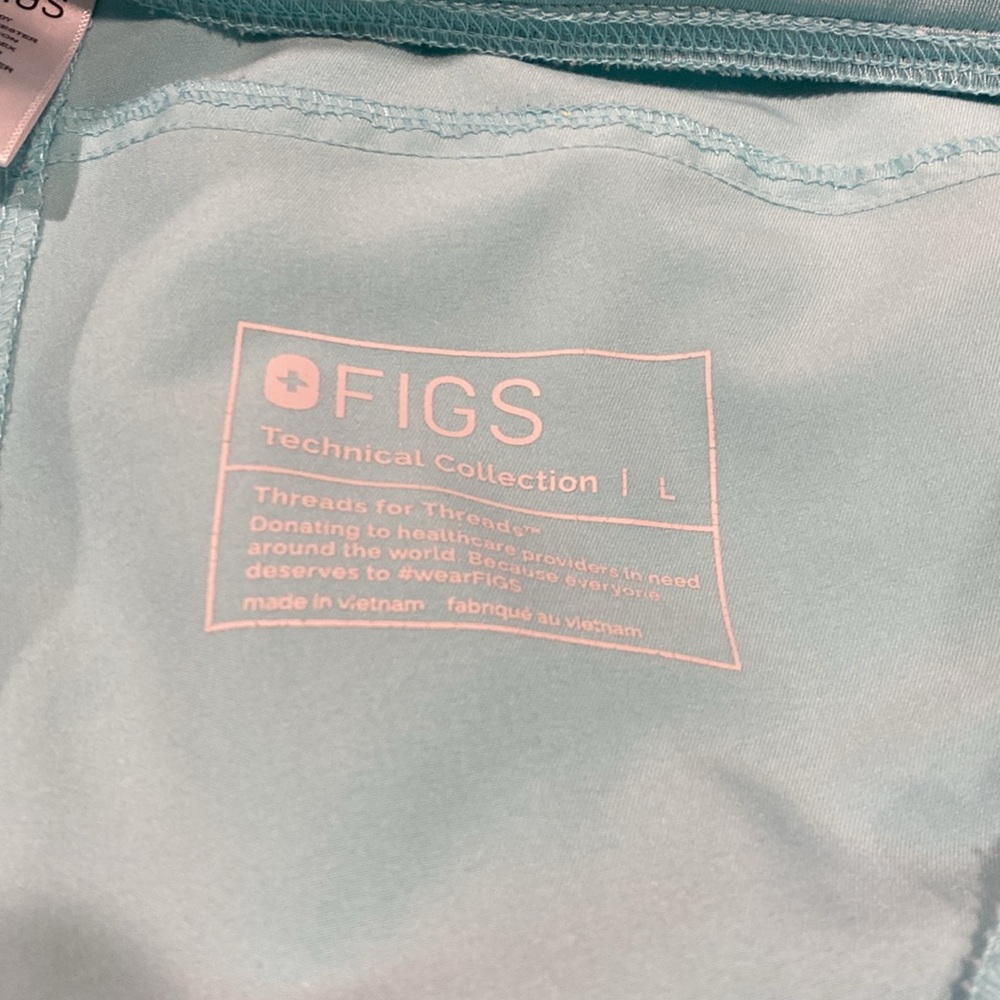 Figs Scrub 4-Pocket Pants, Color: Fresh Aqua Size L - Picture 8 of 10